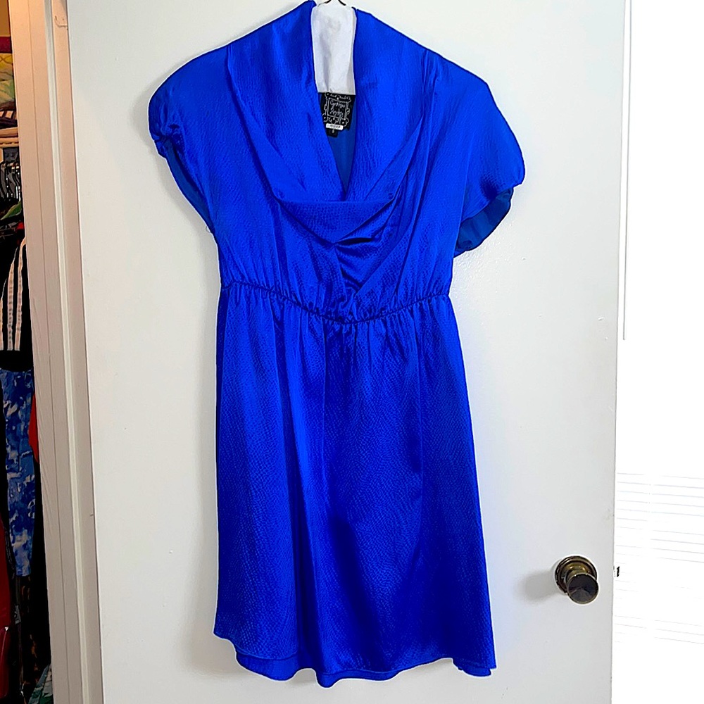 Cynthia Rowley blue silk dress. Sz small